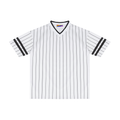 Unisex Striped Loose V-Neck T-Shirt