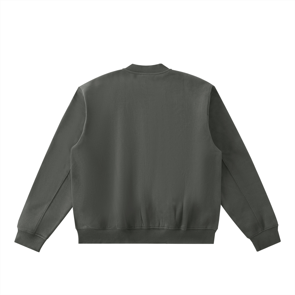 Essential Zip-Up Fleeced Varsity Jacket
