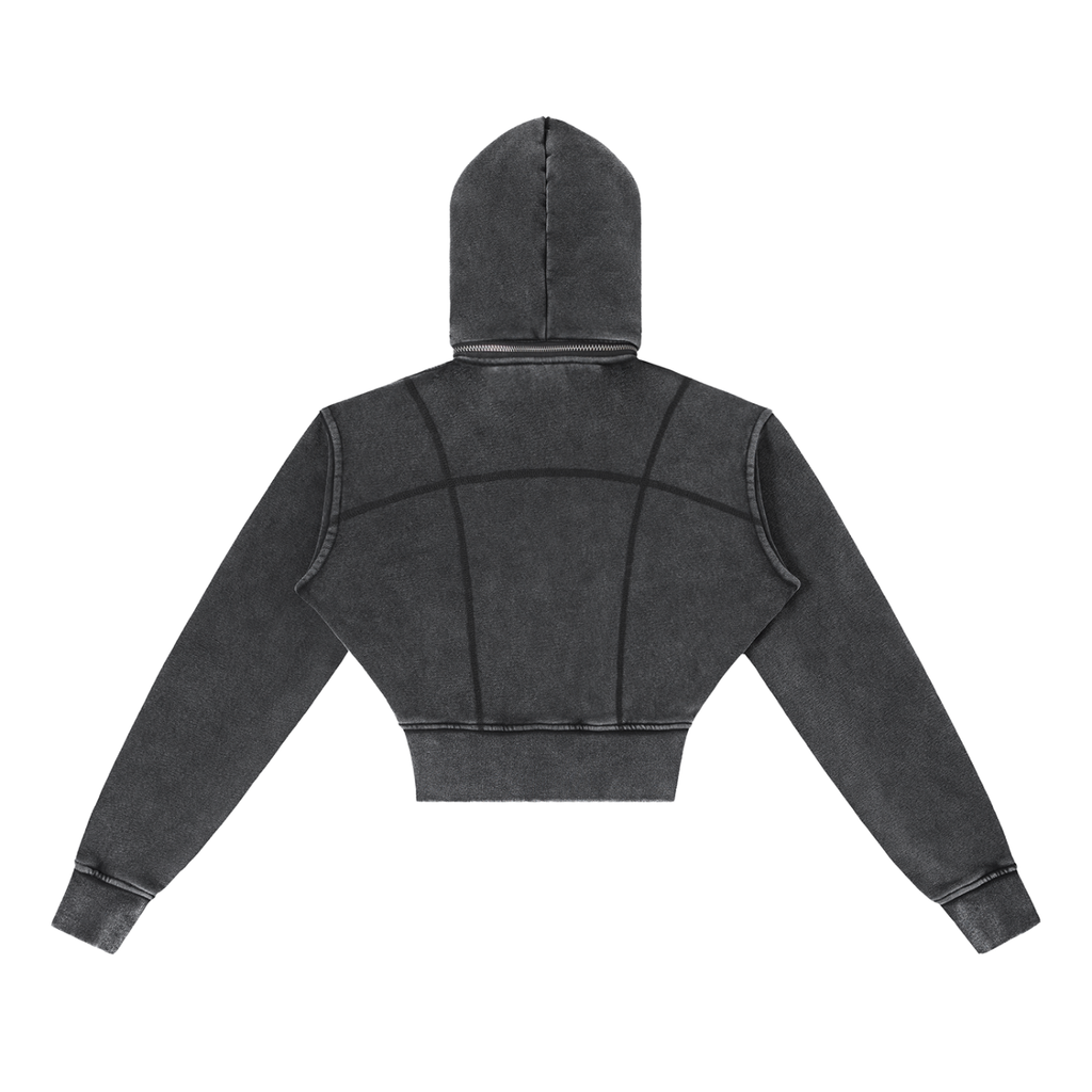 Winterized Vintage Washed Cropped Fleece Hoodie