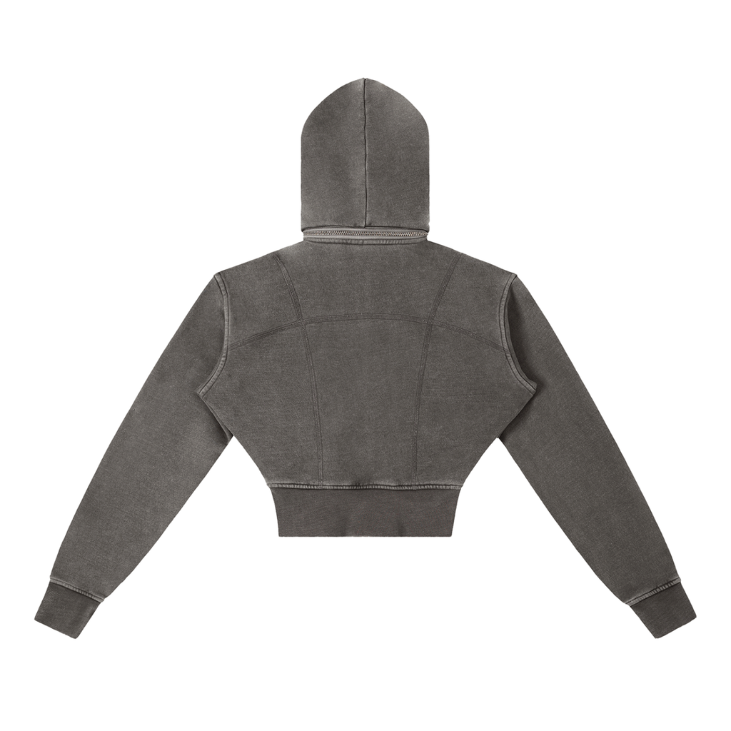 Winterized Vintage Washed Cropped Fleece Hoodie