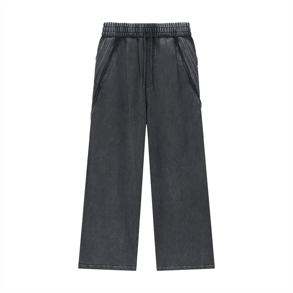 Winterized Snow Washed Tape Raw Edge Sweatpants