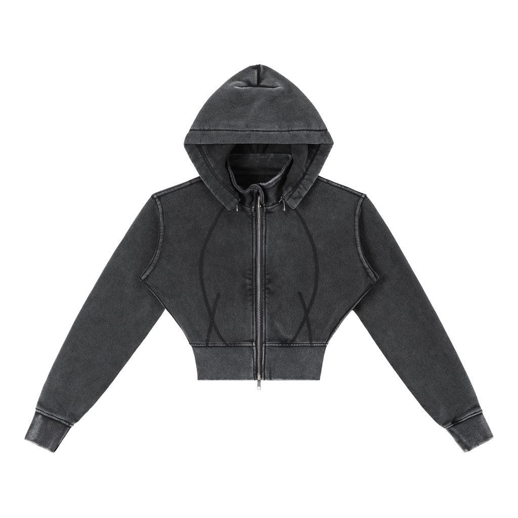 Winterized Vintage Washed Cropped Fleece Hoodie