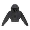 Winterized Vintage Washed Cropped Fleece Hoodie