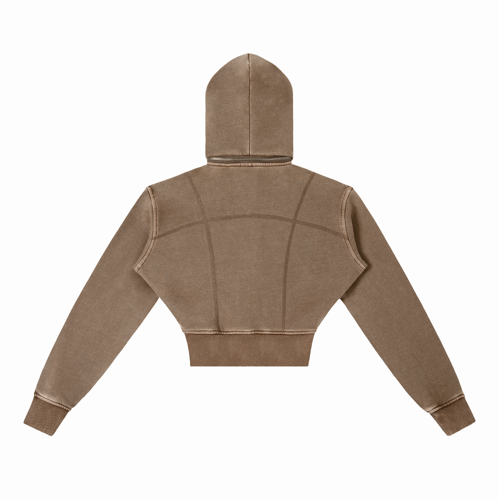 Winterized Vintage Washed Cropped Fleece Hoodie